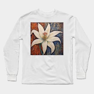 Single White Lily Flower Long Sleeve T-Shirt